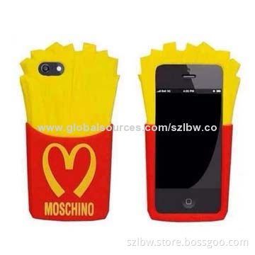 2014 McDonald's Fries Case Moschino Chips Design Soft Rubber Silicone Cellphone Cases for iPhone 5S